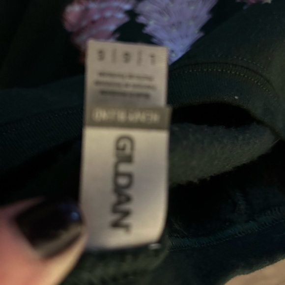 Gildan Women's Holiday Tree Sweatshirt  - Dark Green - Picture 3 of 3